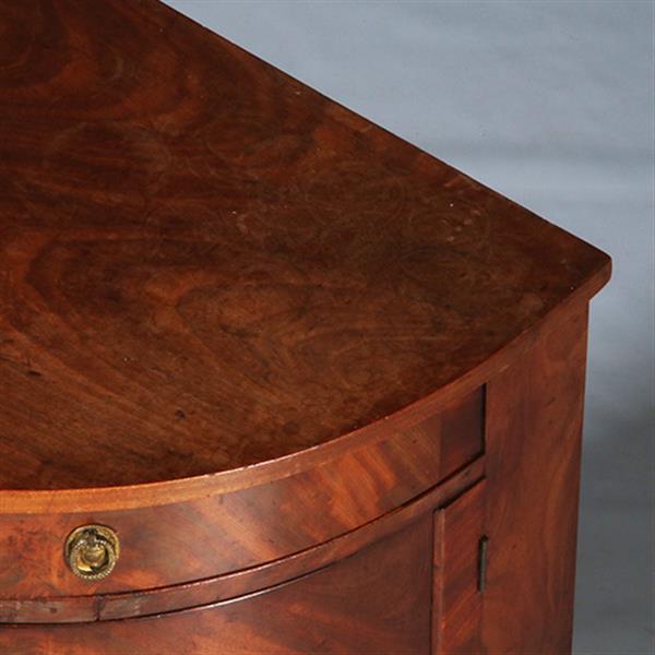 Grote foto lage 1 deurs biedermeier hoekkast met deur en lade hollands ca 1820 no.432715 antiek en kunst stoelen en banken