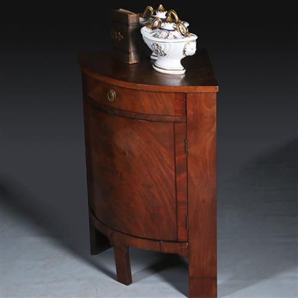 Grote foto lage 1 deurs biedermeier hoekkast met deur en lade hollands ca 1820 no.432715 antiek en kunst stoelen en banken