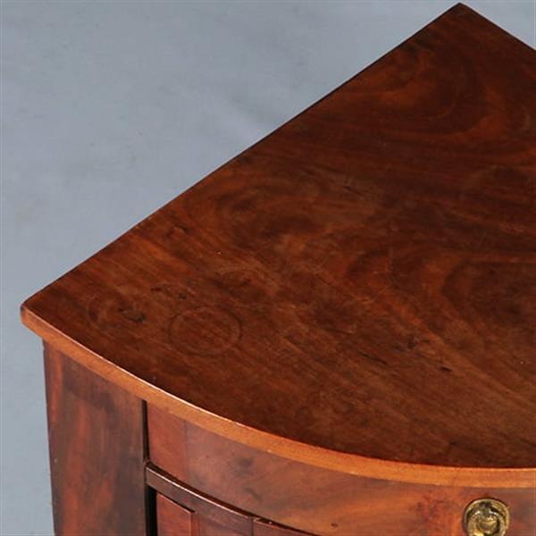 Grote foto lage 1 deurs biedermeier hoekkast met deur en lade hollands ca 1820 no.432715 antiek en kunst stoelen en banken