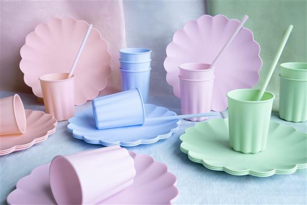 Grote foto roze borden plastic 22cm verzamelen overige verzamelingen