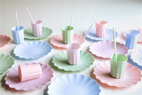 Grote foto roze borden plastic 22cm verzamelen overige verzamelingen