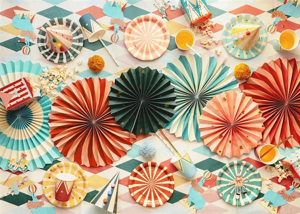 Grote foto borden circus strepen 18cm 6st verzamelen overige verzamelingen