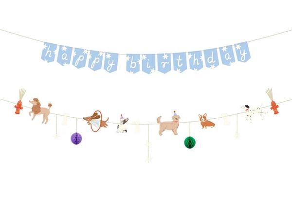Grote foto happy birthday letterslinger honden 210 cm verzamelen overige verzamelingen