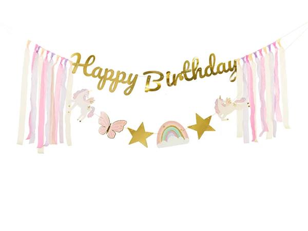 Grote foto unicorn happy birthday letterslinger 230cm verzamelen overige verzamelingen