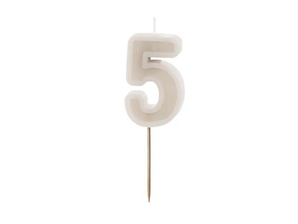 Grote foto cijferkaars 5 jaar beige 6cm verzamelen overige verzamelingen