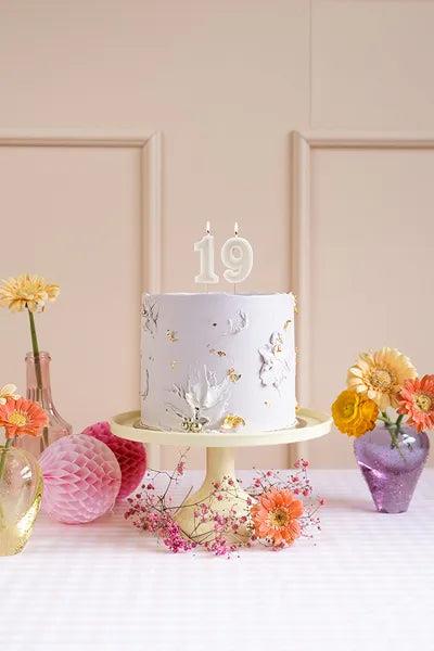Grote foto verjaardagskaars 9 jaar beige 6cm verzamelen overige verzamelingen