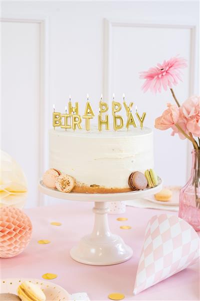 Grote foto happy birthday kaarsen goud verzamelen overige verzamelingen