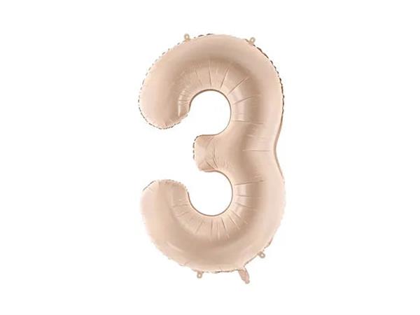 Grote foto folie ballon cijfer 3 72cm beige verzamelen overige verzamelingen