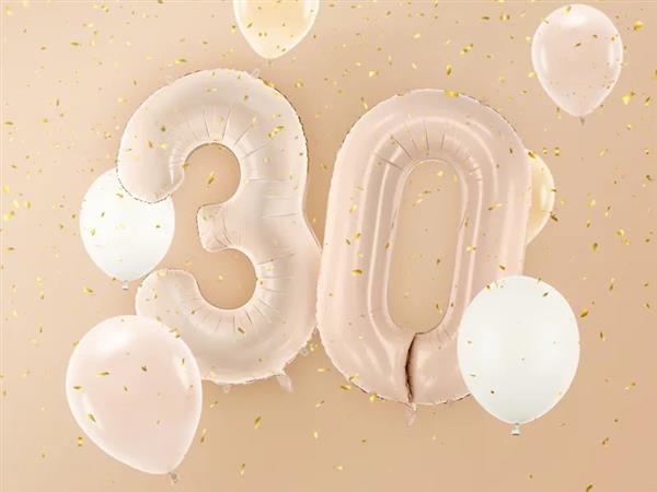 Grote foto folie ballon cijfer 3 72cm beige verzamelen overige verzamelingen