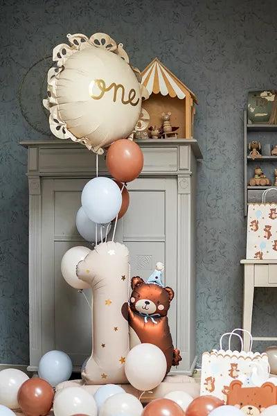 Grote foto cijferballon 1 jaar met standaard beer81 x 72 cm verzamelen overige verzamelingen