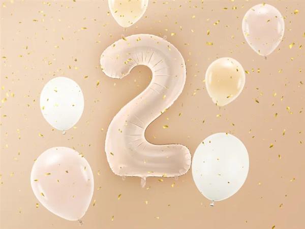 Grote foto cijfer ballon 2 jaar 72cm beige verzamelen overige verzamelingen