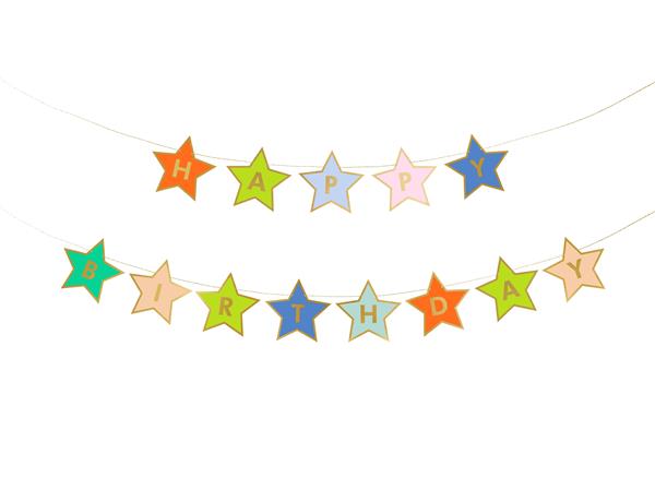 Grote foto happy birthday slinger ster 260x16.5 cm verzamelen overige verzamelingen