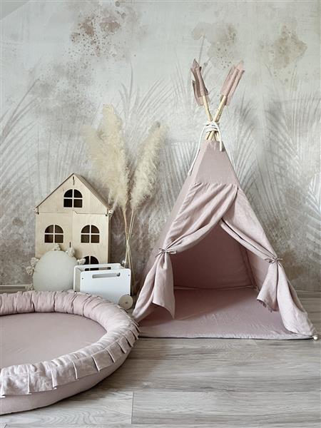 Grote foto linnen speelmat powder pink powder pink kinderen en baby complete kinderkamers