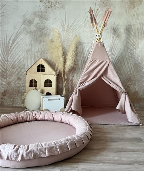 Grote foto linnen speelmat powder pink powder pink kinderen en baby complete kinderkamers