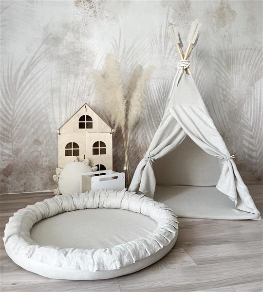 Grote foto linnen speelmat naturel naturel kinderen en baby complete kinderkamers