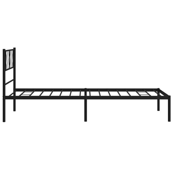 Grote foto vidaxl bedframe met hoofdbord metaal zwart 80x200 cm antiek en kunst stoelen en banken