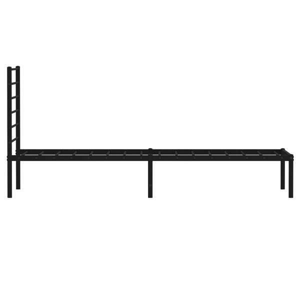 Grote foto vidaxl bedframe met hoofdbord metaal zwart 90x200 cm antiek en kunst stoelen en banken
