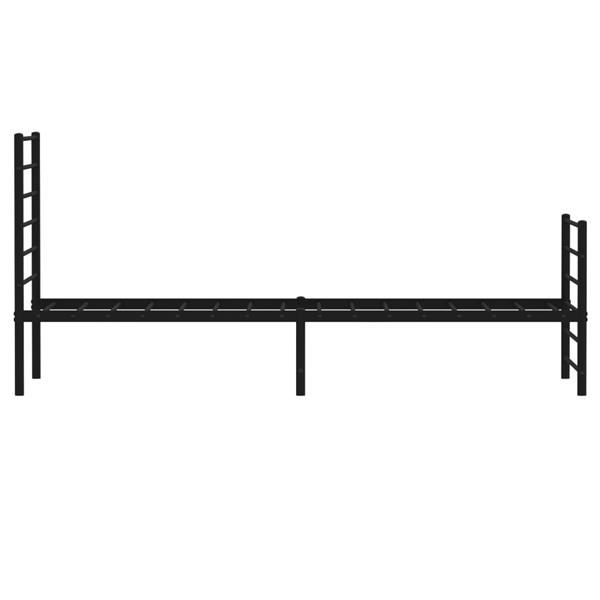 Grote foto vidaxl bedframe met hoofd en voeteneinde metaal zwart 90x200 cm antiek en kunst stoelen en banken