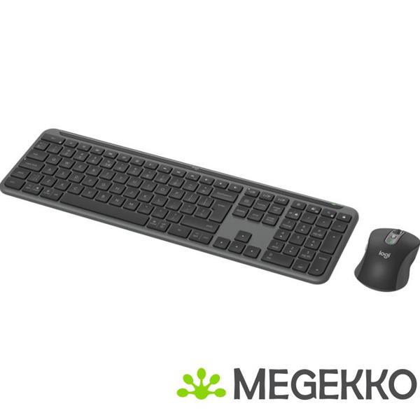 Grote foto logitech mk950 signature slim toetsenbord inclusief muis kantoor rf draadloos bluetooth qwerty us computers en software overige computers en software