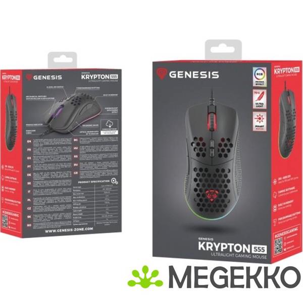 Grote foto genesis nmg 1839 krypton 555 usb gaming muis ambidextrous zwart computers en software overige computers en software