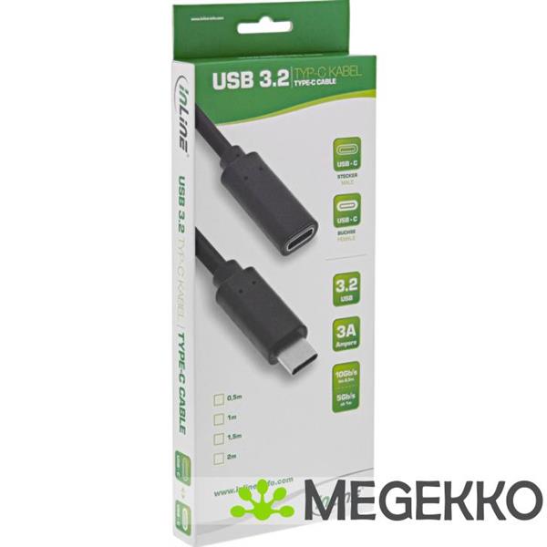Grote foto inline 35772 usb kabel 2 m usb 3.2 gen 2 3.1 gen 2 usb c zwart computers en software overige computers en software