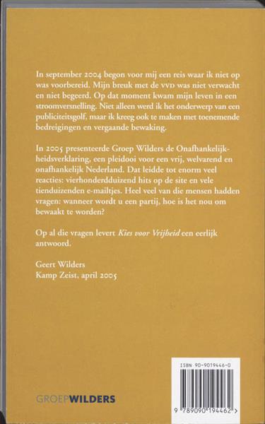 Grote foto kies voor vrijheid boeken politiek en maatschappij