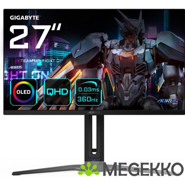 Grote foto gigabyte aorus fo27q3 27 quad hd 360hz oled gaming monitor computers en software overige computers en software