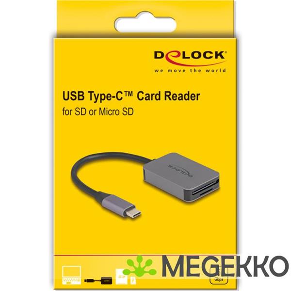 Grote foto delock 91009 geheugenkaartlezer usb 3.2 gen 1 3.1 gen 1 type c grijs computers en software netwerkkaarten routers en switches