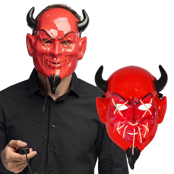 Grote foto led masker duivel verzamelen overige verzamelingen