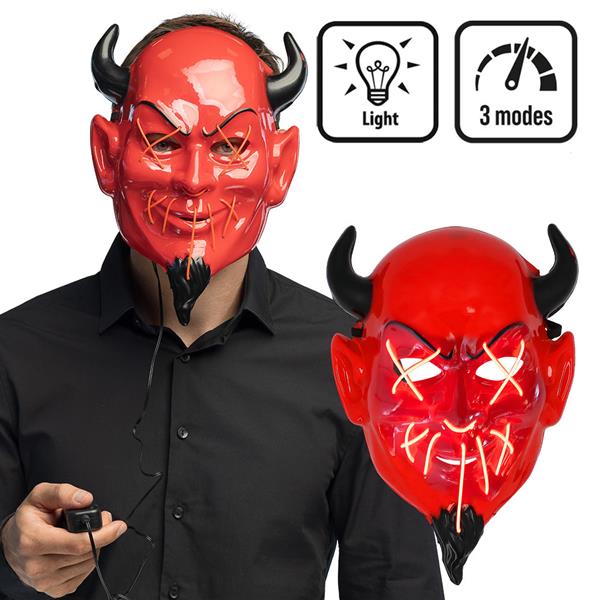 Grote foto led masker duivel verzamelen overige verzamelingen