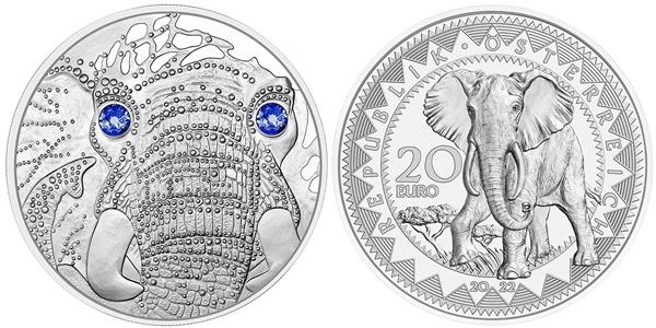 Grote foto oostenrijk 20 euro 2022 olifant verzamelen munten overige