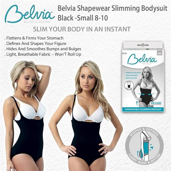 Grote foto belvia shapewear bodysuit beige m kleding dames ondergoed