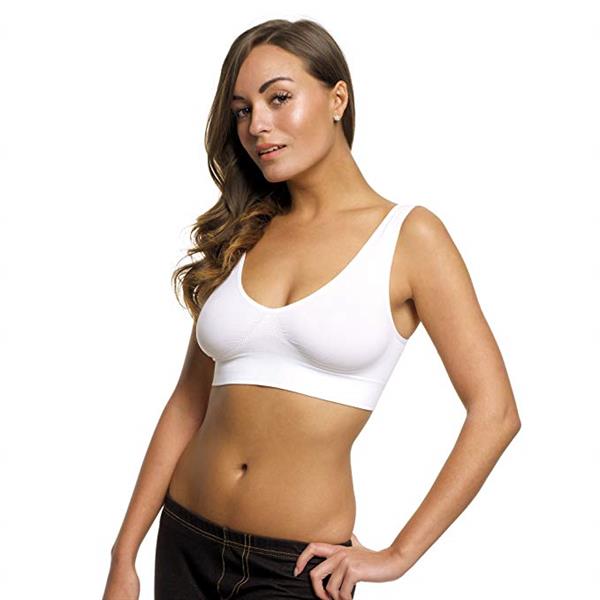 Grote foto belvia naadloze bh wit s kleding dames ondergoed