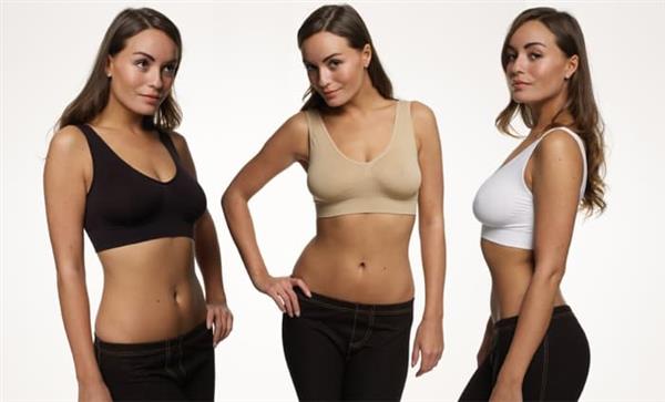 Grote foto belvia naadloze bh beige l kleding dames ondergoed