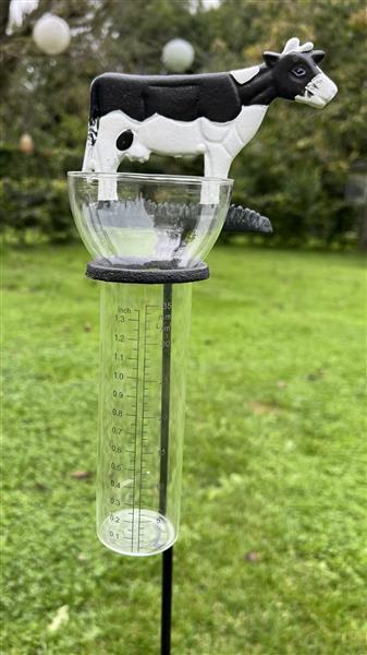 Grote foto regenmeter koe zwart wit gietijzer rm230 tuin en terras tuindecoratie