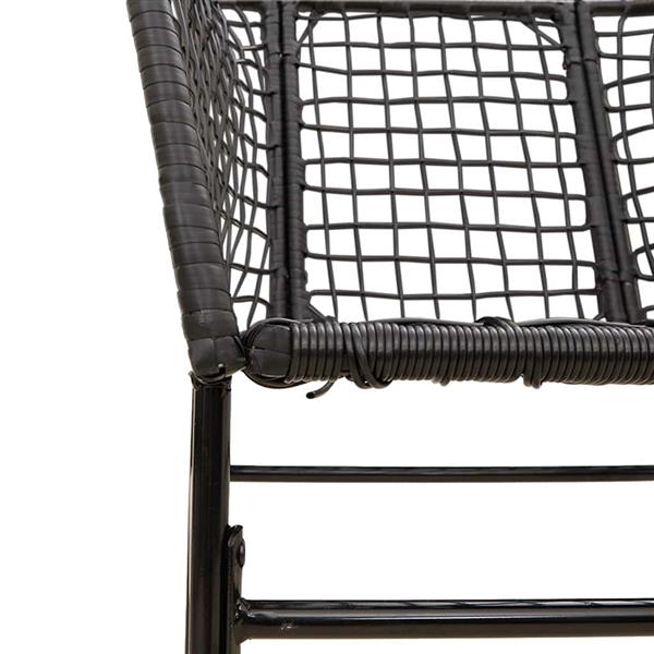 Grote foto vidaxl 7 delige tuinset poly rattan glas zwart tuin en terras tuinmeubelen