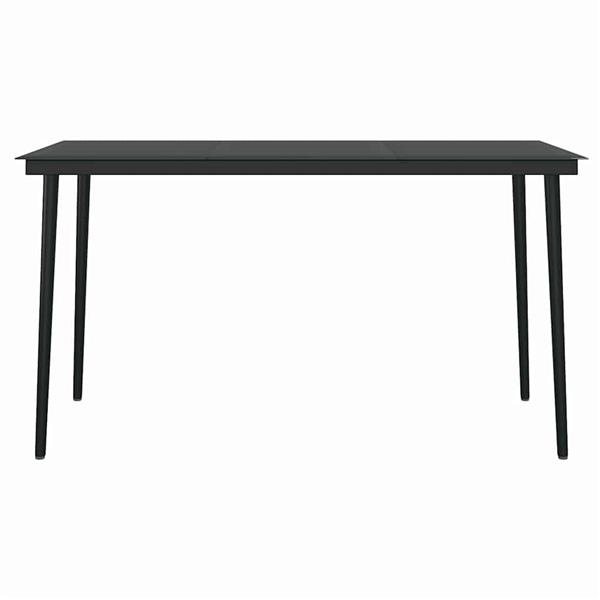 Grote foto vidaxl 5 delige tuinset poly rattan glas zwart tuin en terras tuinmeubelen