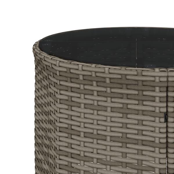 Grote foto vidaxl tuinbank met tafel en kussens halfrond poly rattan grijs tuin en terras tuinmeubelen