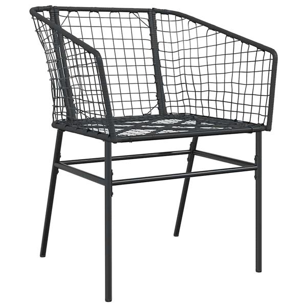 Grote foto vidaxl 7 delige tuinset poly rattan glas zwart tuin en terras tuinmeubelen