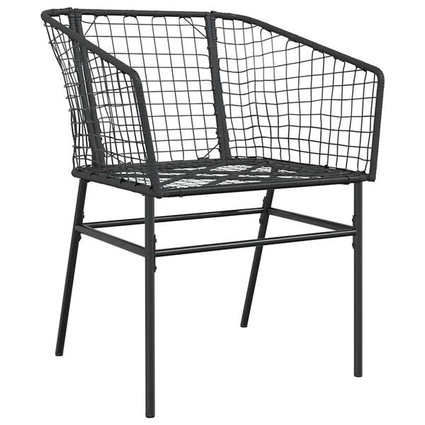 Grote foto vidaxl 5 delige tuinset poly rattan glas zwart tuin en terras tuinmeubelen