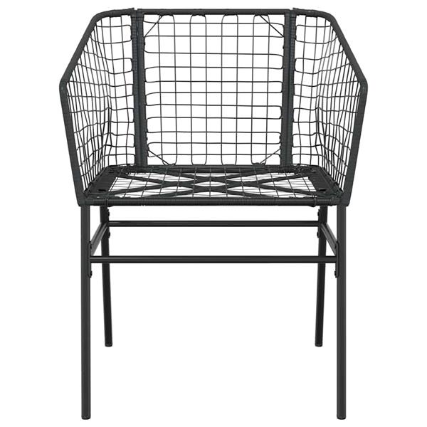 Grote foto vidaxl 5 delige tuinset poly rattan glas zwart tuin en terras tuinmeubelen