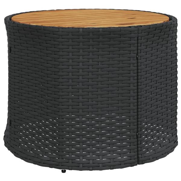 Grote foto vidaxl tuinbank met tafel en kussens halfrond poly rattan zwart tuin en terras tuinmeubelen
