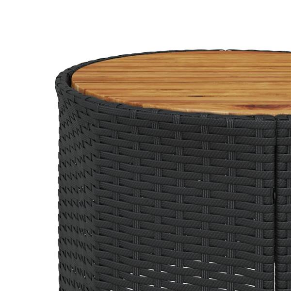 Grote foto vidaxl tuinbank met tafel en kussens halfrond poly rattan zwart tuin en terras tuinmeubelen