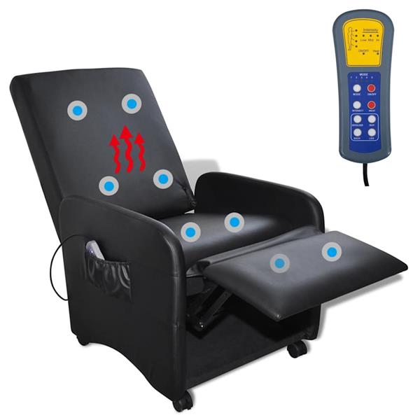 Grote foto vidaxl massagestoel kunstleer zwart huis en inrichting stoelen