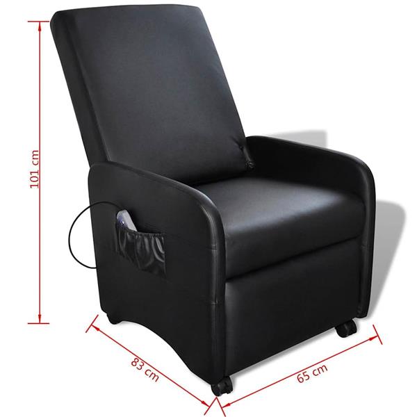 Grote foto vidaxl massagestoel kunstleer zwart huis en inrichting stoelen