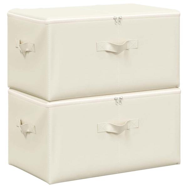Grote foto vidaxl opbergboxen 2 st 43x34x23 cm stof cr mekleurig doe het zelf en verbouw materialen en producten