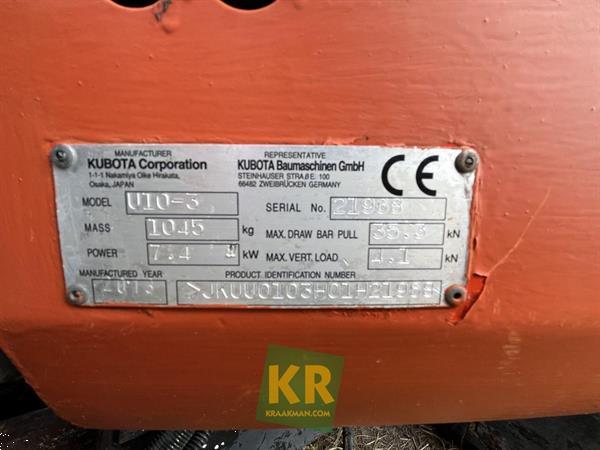 Grote foto kubota u10 3 graafmachine 693161 agrarisch akkerbouw