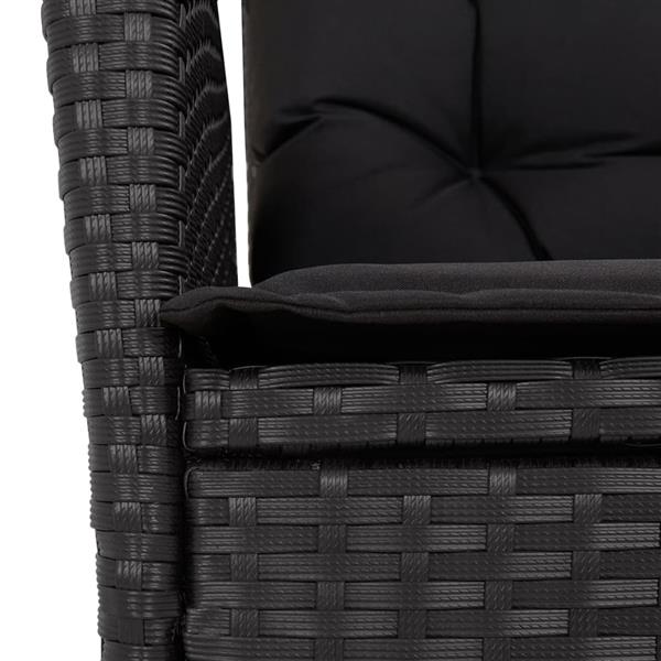 Grote foto vidaxl 4 delige tuinset met kussens poly rattan zwart tuin en terras tuinmeubelen