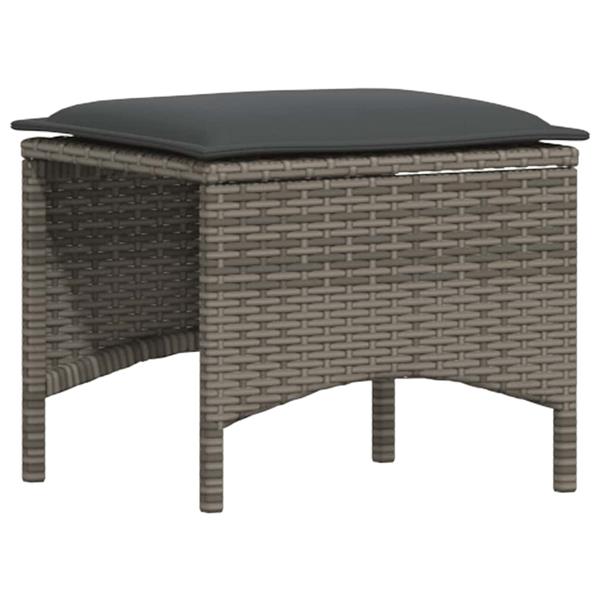 Grote foto vidaxl 5 delige loungeset met kussens poly rattan grijs tuin en terras tuinmeubelen