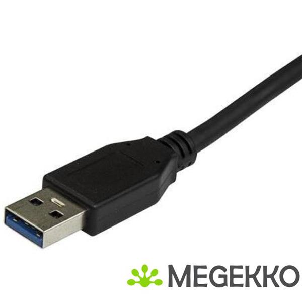 Grote foto startech.com usb31ac50cm 0.5m usb a usb c zwart usb kabel computers en software overige computers en software